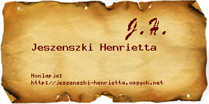 Jeszenszki Henrietta névjegykártya