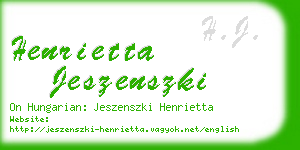 henrietta jeszenszki business card